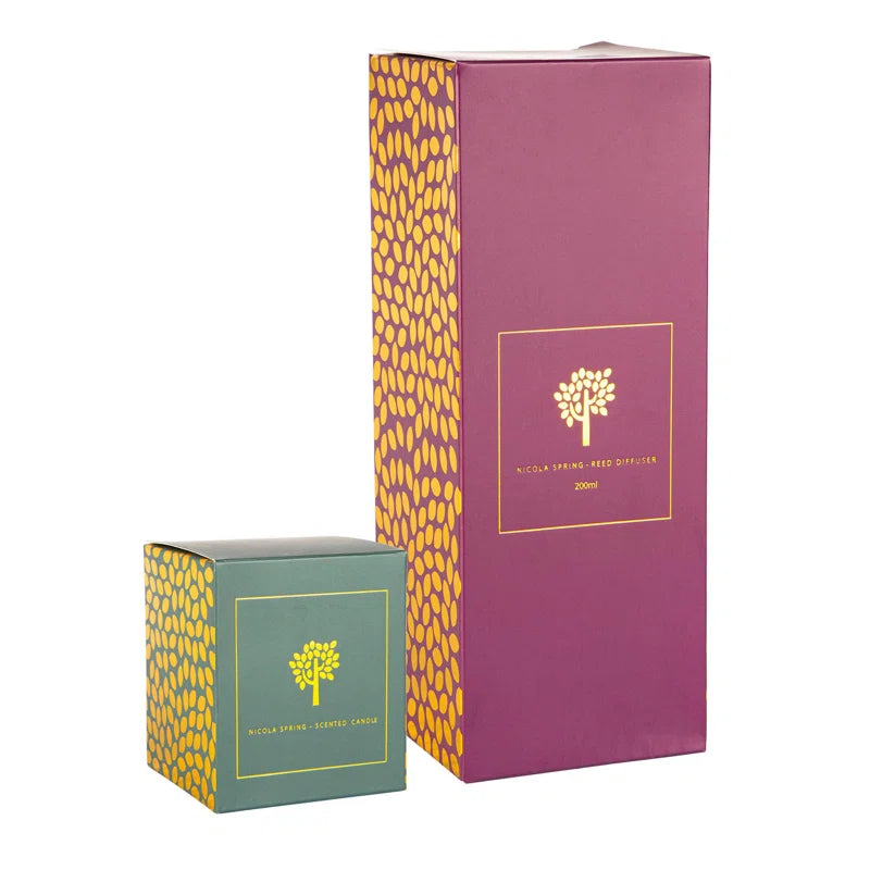 Sandalwood & Jasmine Scented Jar Candle with Glass Holder